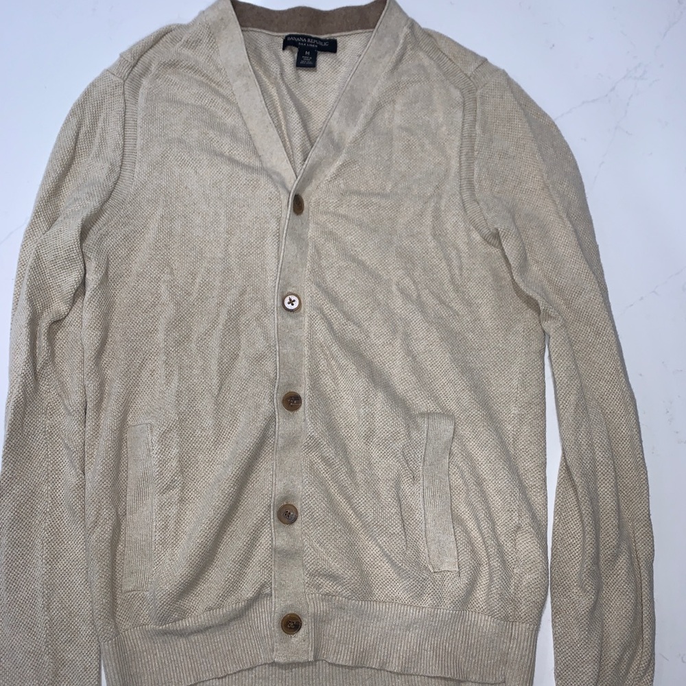 Banana Republic Tan Cardigan Male